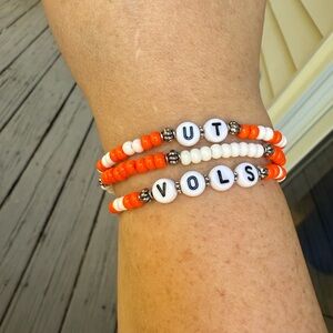 UT Vols Beaded Bracelet Set Handmade